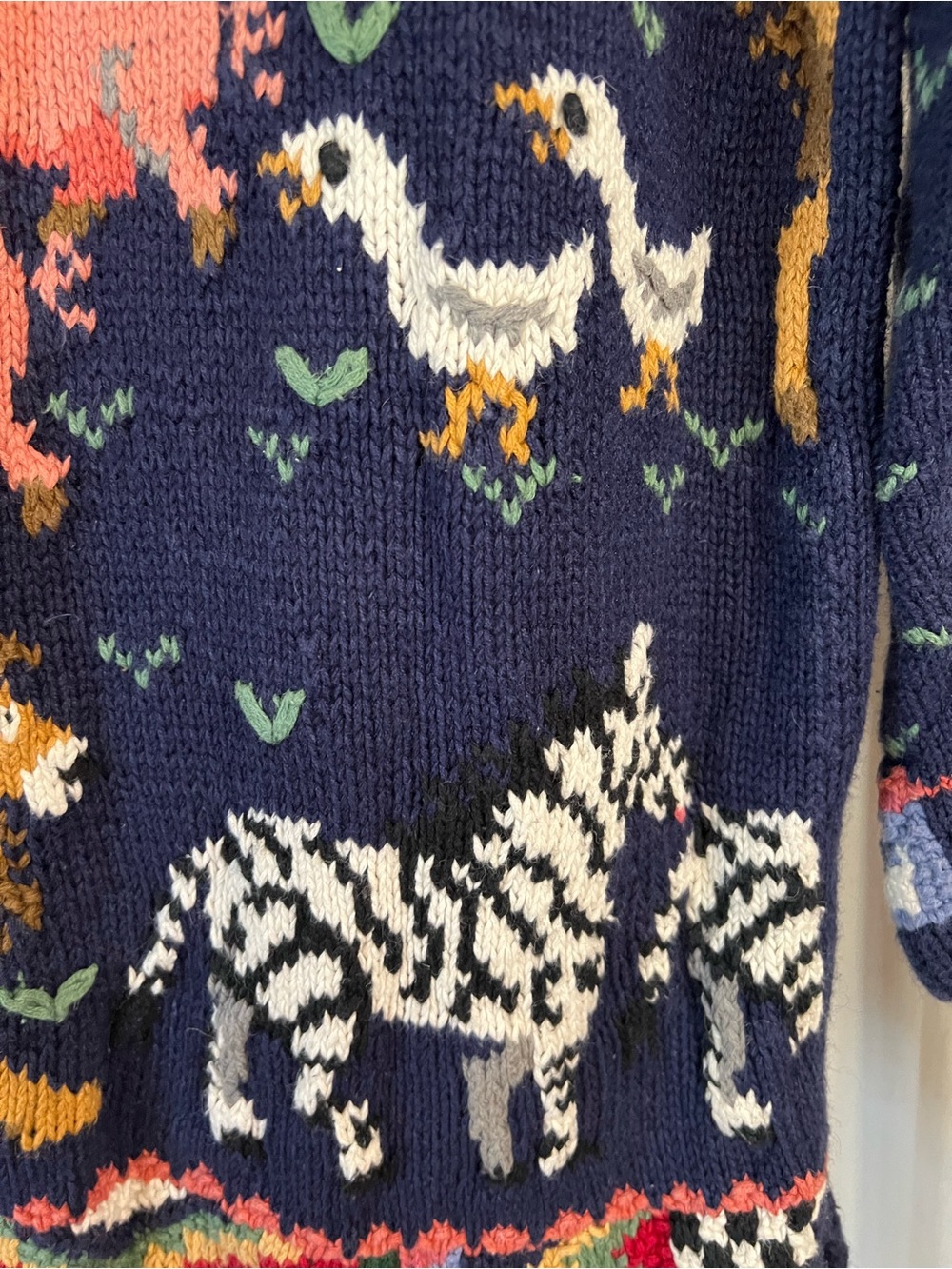 Vintage Maximalist Novelty Noah's Ark Chunky Hand Knit Tunic Sweater - Picture 7 of 10